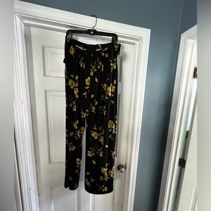 Black and yellow wide leg pants